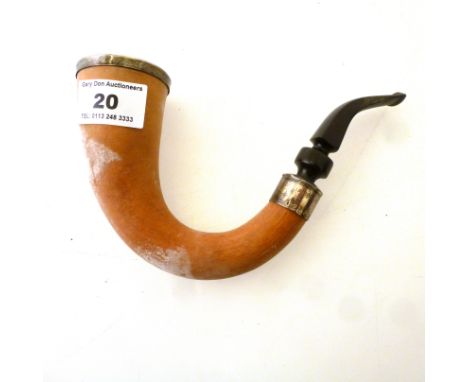 JAMBO CALABASH SILVER RIMMED PIPE APPROX L: 6.5"