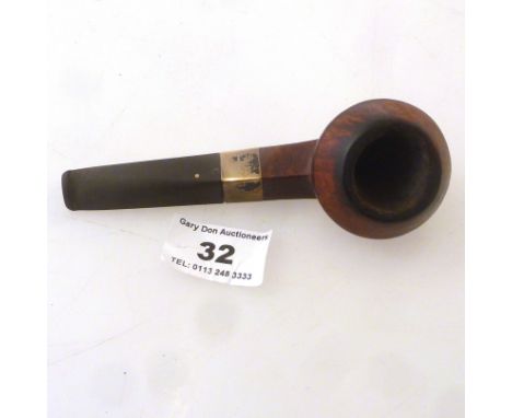 DUNHILL PIPE WITH SILVER COLLAR APPROX L: 4.5"