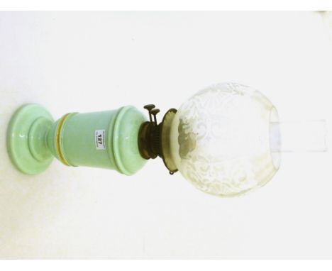 GREEN OIL LAMP H: 22"