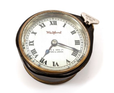 Automobilia - a vintage car dashboard timepiece, 7.5cm silvered clock dial, inscribed Watford, North &amp; Sons Ltd, Roman nu