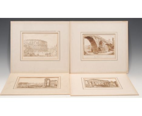 Grand Tour School (19th century)A set of four architectural studies, The Theatre of Marcellus; The Forum;  Pons Fabricius; Po