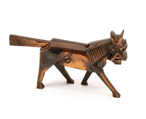 Nutcrackers - 20th Century Art and Design - a lever-action table top nut cracker, as a Cubist donkey, traces of copper varnis