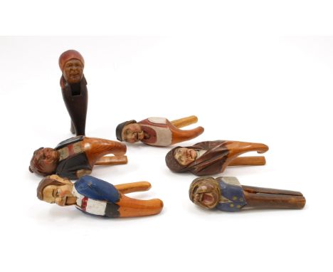 Nutcrackers - an Italian lever-action novelty nut cracker, carved and painted as a gentleman in traditional Tyrolean costume,