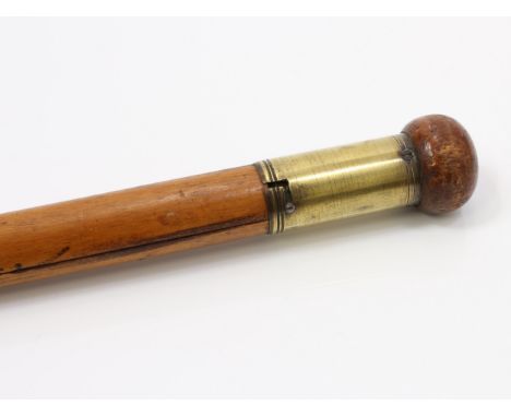 An early 20th century photographer's novelty gadget or system walking stick, of Adams &amp; Co patent type, bayonet fitting c