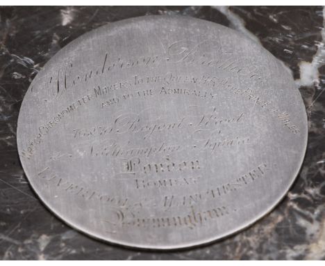 Horology - a Victorian silver coloured metal advertising medallion, Henderson Brothers, watch chronometer makers to the Queen