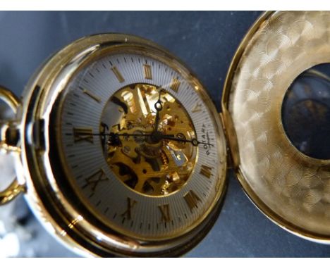 A Rotary Presentation Pocket Watch, with visible escapement, together with a Geneva stainless steel cased gentleman's wrist w