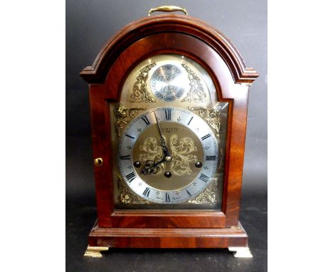 A 20th Century Mahogany Cased Bracket Clock in the 18th Century Style by Comitti, the brass dial with silvered chapter ring w