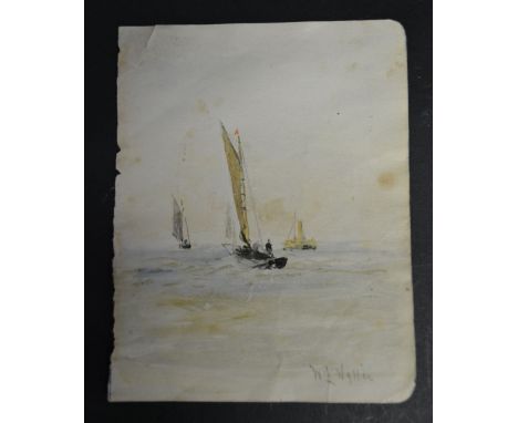 William Lionel Wyllie, 1851 to 1931, England
SAILING BOATS WITH FIGURES
Watercolour, sketch, signed in pencil, 11 x 9 cms