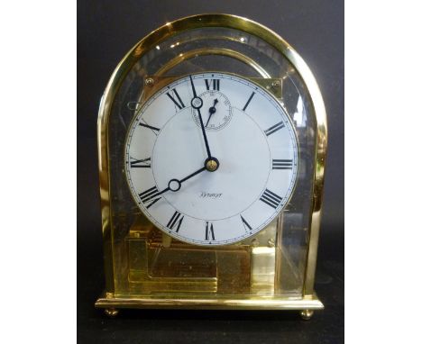 A Kieninger Mechanical Mantle Clock, numbered J0208, chiming on eight gongs and with subsidiary seconds dial, 20 cms tall