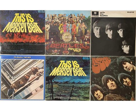 THE BEATLES/RELATED/MERSEYBEAT - LPs. Cool pack of 9 x classic LPs. TItles are With The Beatles (PMC 1206, mono 1N/1N, Domini