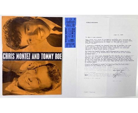 Beatles ephemera to include: original Chris Montez / Tommy Roe concert programme (inc the Beatles), an original, untorn ticke