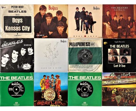 THE BEATLES - 7" COLLECTION (INC BOX SET). A quality collection of 54 7" singles by The Beatles, including 1962 Live Recordin
