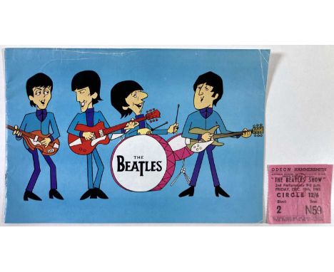 An original concert programme for The 1965 Beatles Show at the Hammersmith Odeon, also with a ticket stub for Friday 10th Dec