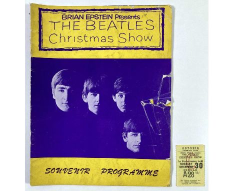 A concert programme, The Beatles Christmas Show 1964 at Astoria Finsbury Park and a ticket stub for Dec 30th 1964. Both in ve