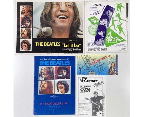 Beatles ephemera to include: original 'A Hard Day's Night' French promotional handbill (21x27cm), original 'Let It Be' 8x10" 