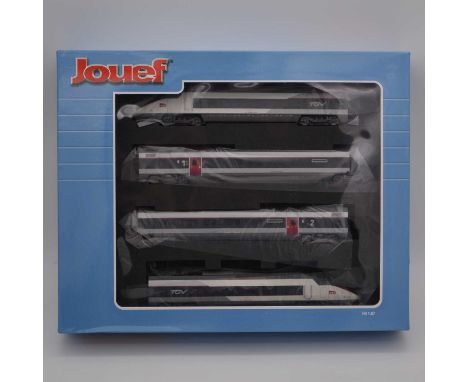 Jouef HO model railways set, ref HJ2231 SNCF TGV sud-est epoque VI, 4-car, boxed with paperwork.