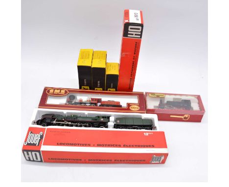 Jouef Rivarossi and Airfix HO gauge model railway locomotives, three including Jouef ref 8260 4-8-2 241p7 SNCF steam locomoti