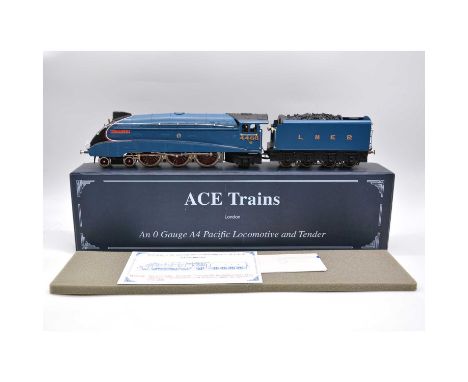 ACE Trains O gauge model railway electric locomotive, LNER 4-6-2 'Mallard', 4468, 3-rail, boxed with booklet.Condition report