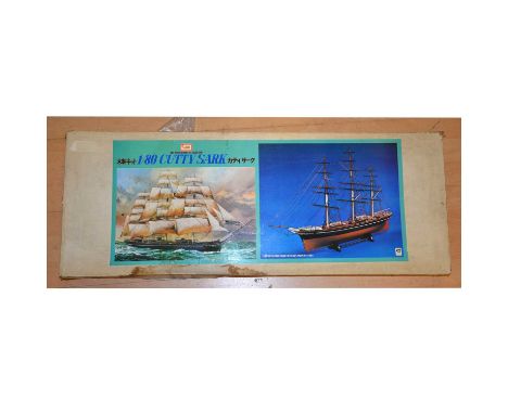 Imai wooden ship model kit, 'Cutty Sark', 1:80 scale, unchecked but appears complete, boxed.