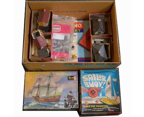 Vintage toys and games; one box including plastic toy gun; Tri-ang Sailor Buoy, boxed; Revell Mayflower model kit; Meccano Ju