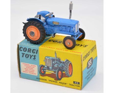 A small collection of Corgi Toys farm vehicles and accessories, comprising  a No. 54 Fordson 'Po