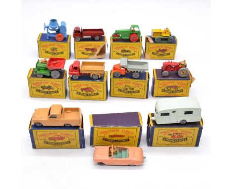 Matchbox Lesney die-cast models,1950s including ref 1 road roller; ref 2 dumper; ref 3 cement mixer; ref 4;ref 6; ref 8; ref 