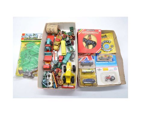 Two trays of die-cast models including Hotwheels Mirada Stocker, in blister pack; Corgi Toys ref 1342 'Golden Jacks' set of 1