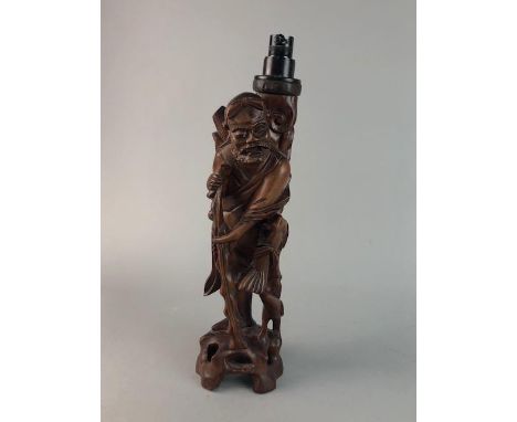 CHINESE FIGURE LAMP, 40cm high
