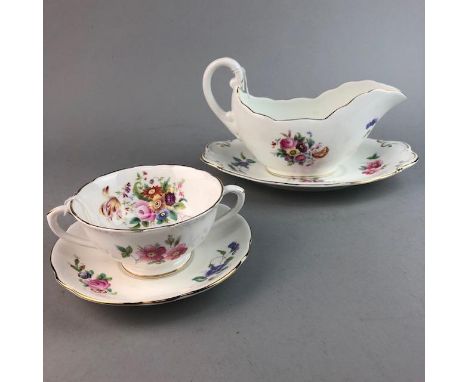 COALPORT 'JUNETIME' PART DINNER SERVICE, comprising six dinner plates, five soup bowls, six dessert bowls (of sizes), six sau