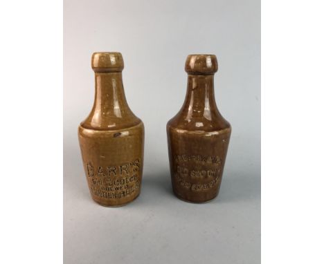 'BARR'S OLD SCOTCH BREWED GINGER BEER' BOTTLE, along with a similar bottle, a vase with tubelined decoration, two graduated c