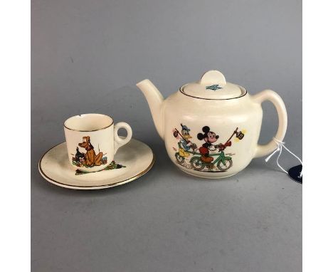 BESWICK 'WALT DISNEY' PART TEA SERVICE, along with a Delft miniature handpainted jug, two miniature toby jugs and other ceram