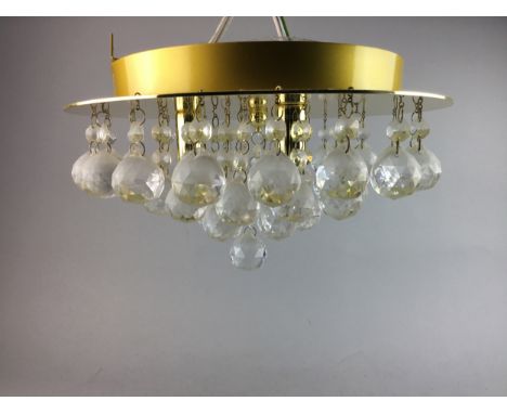 MODERN CEILING LIGHT, with crystal drop detail, 29cm diameter