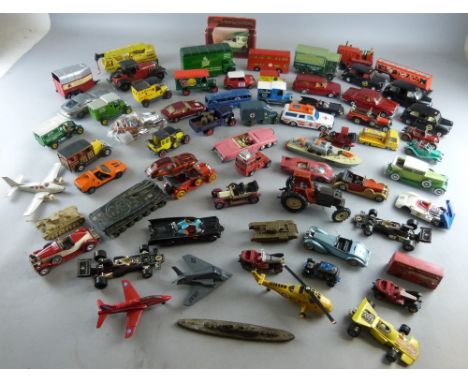 Collection of playworn cars to include Dinky Supertoys Heavy Tractor and Dinky Toys Lady Penelope's FAB 1 Thunderbirds and Ch