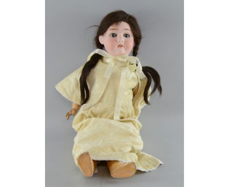 German bisque headed doll by Heinrich Handwerck. stamped 2/12 sleeping eyes, open mouth with composite jointed body 57cm,Prov