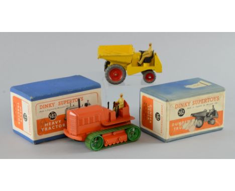 Dinky Supertoys No. 562 and 563, Heavy Tractor and Dumper Truck in original boxes, 