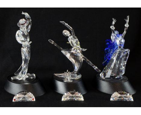 Swarovski collectors society Magic of dance Trilogy comprising Anna, Isadora and Antonio, with certificates, stands and boxed