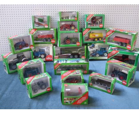 Collection of Siku boxed unopened tractors and machinery to include trailers, 1.32 scale, approx 20 