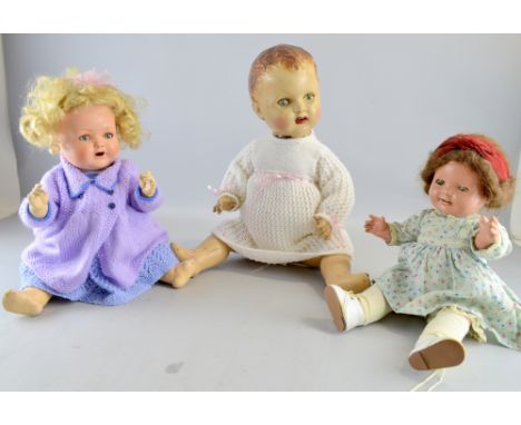 Three 20th century dolls, Provenance:  From a single owner collection of over 300 dolls including: Armand Marseille, Barbie, 