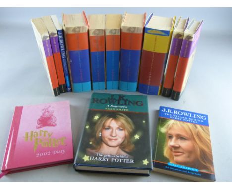 Collection of thirteen Harry Potter and J. K. Rowling books, some duplications 