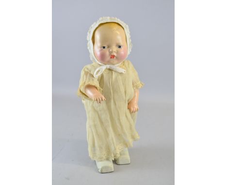 L W & Co (Louis Wolf & Company)walking doll with tinplate clockwork legs, 29cm, Provenance:  From a single owner collection o