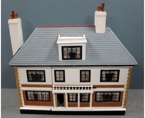 20th century doll's house, height 110cm x 120cm x 48cm, Provenance:  From a single owner collection of over 300 dolls includi