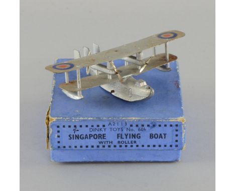 Dinky Toys No. 60h Singapore Flying boat with roller, in original blue cardboard box,  