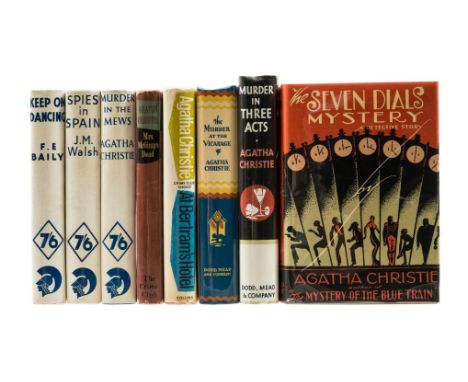 NO RESERVE Christie (Agatha) Murder in Three Acts, hinge cracked, 1934; The Seven Dials Mystery, 1929; The Murder at the Vica