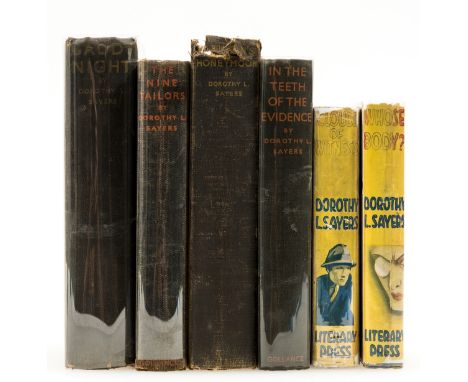 Sayers (Dorothy L.) Gaudy Night, 1935; The Nine Tailors, ink ownership name to spotted endpapers, 1934; Busman's Honeymoon, i