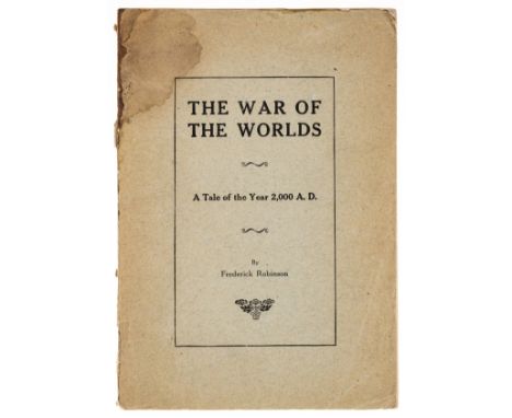 Robinson (Frederick) The War of the Worlds, first edition, plates, large water-stain throughout to upper corner, original wra