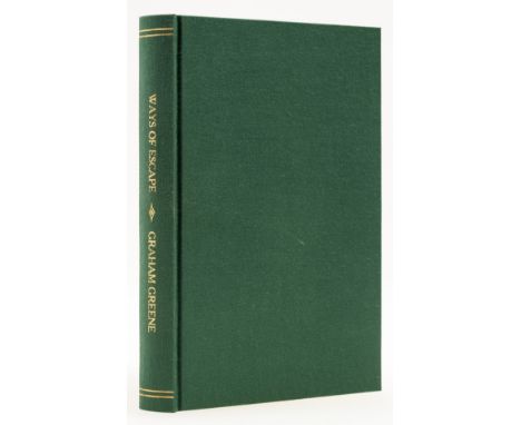 Greene (Graham) Ways of Escape, one of 150 copies signed by the author, original cloth, slip-case, 8vo, Canada, 1980.⁂ One of