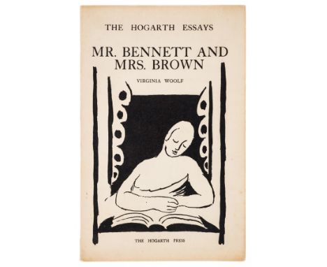 Woolf (Virginia) Mr. Bennett and Mrs. Brown, first separate edition, [one of 1000 copies], original wrappers designed by Vane