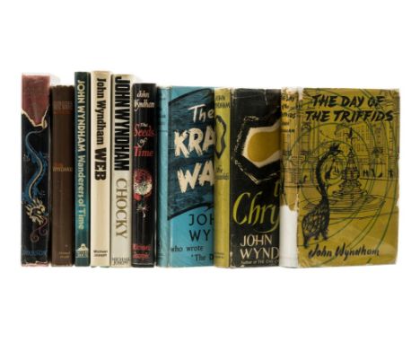 Wyndham (John) The Day of the Triffids, ex-library copy with usual stamps and markings, jacket with large portion of loss to 