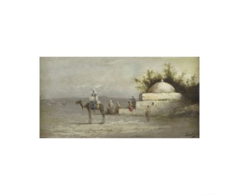 Jules Noël (Nancy 1810-1881 Mustapha)Le chamelier signé 'J. noel' (en bas à droite)huile sur panneausigned 'J. noel' (lower r