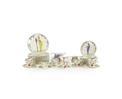 Villeroy et Boch. Partie de service de table et à thé 'Design 1900'En vitro-porcelaine d'après d'anciennes lithographies de m